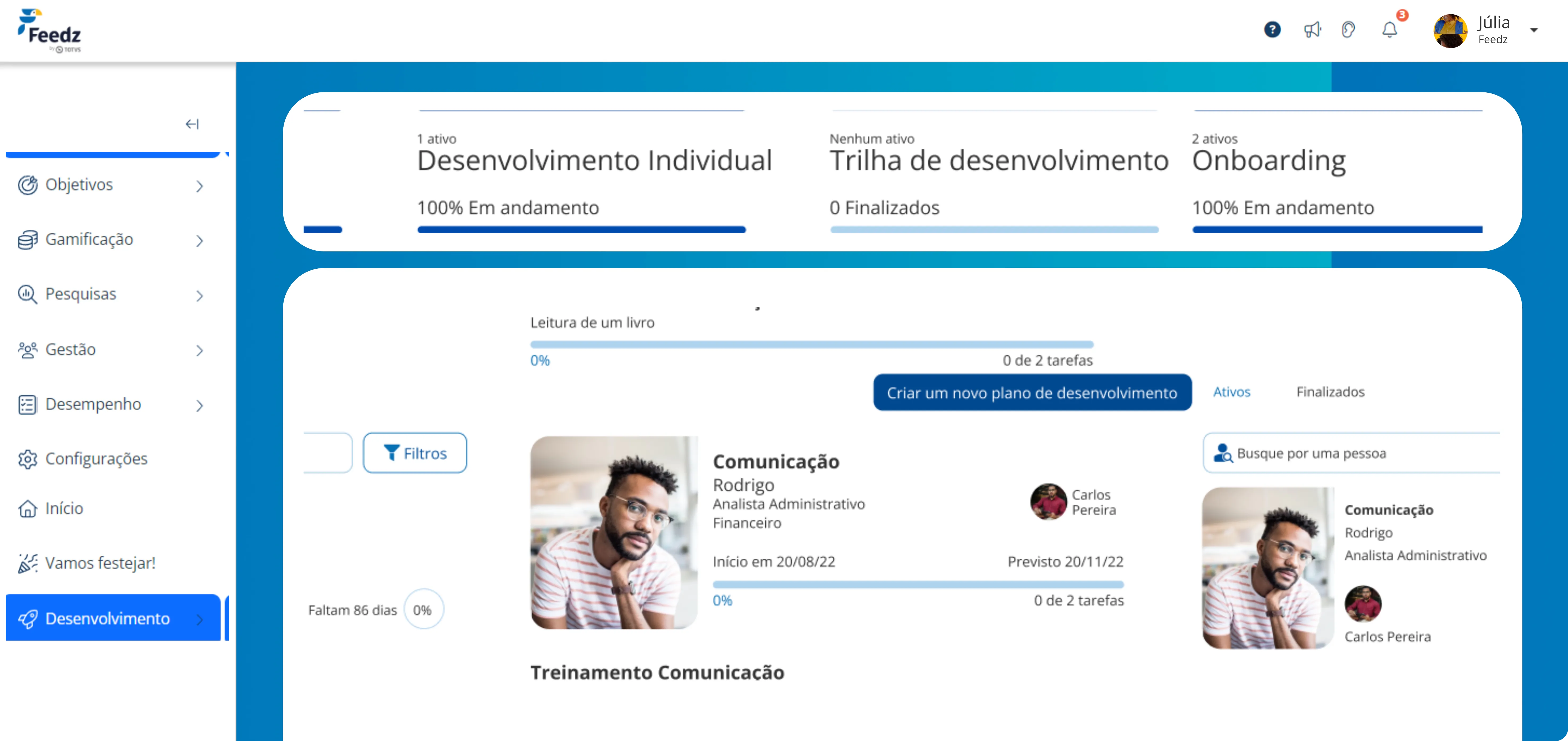 Funcionalidades para desenvolvimento Feedz