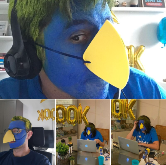 Sócios da Feedz pagam mico após alcançarem meta importante