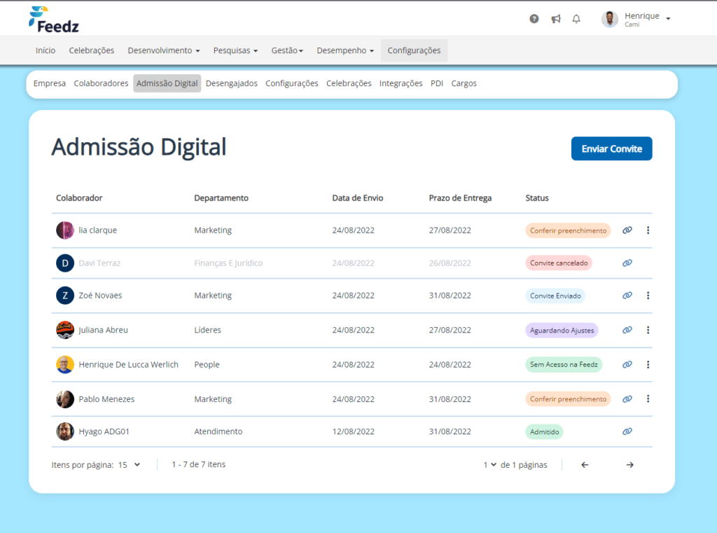 admissão digital da Feedz