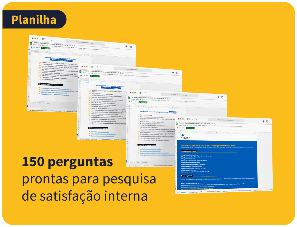 [Blog da Feedz] Material Rico - 150 perguntas prontas para pesquisa de satisfação interna