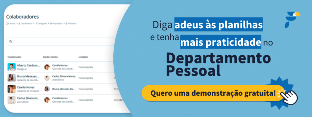 Solicite uma demonstração gratuita da solução de Departamento Pessoal da Feedz