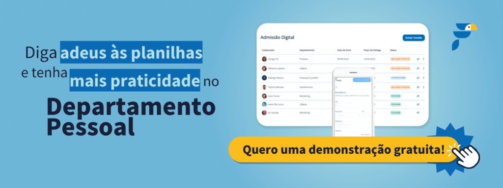 Solicite uma demonstração gratuita da solução de Departamento Pessoal da Feedz