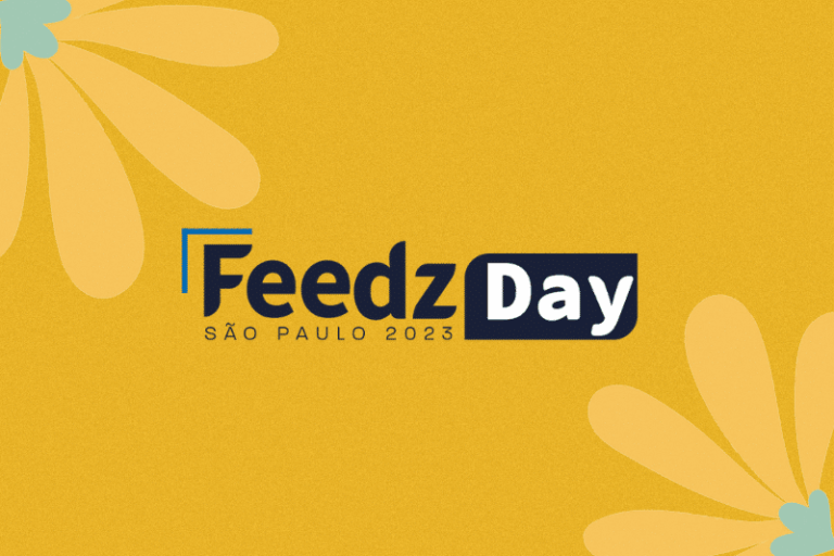 Logo do FeedzDay 2023 em um fundo amarelo