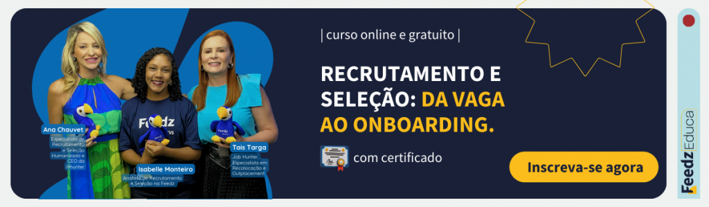 Acessar página para inscrição no curso de recrutamento e seleção da Feedz 